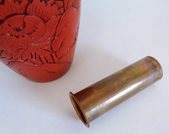 村上塗 花瓶：手彫り鳥、銅製挿し、木彫堆朱 - Etsy 日本