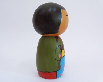ヴィンテージ 木製 こけし人形 約23cm こけし ヴィンテージ 手作り 木製人形 日本の芸術品 コレクターズ