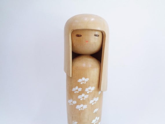 Large Hanagokoro Kokeshi Doll (29 Cm) by Muhitsu Miyajima Vintage