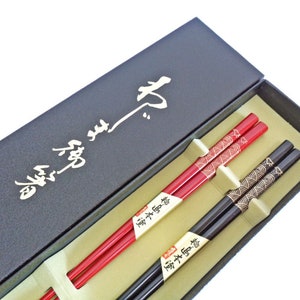 Japanese Chopsticks set 2, Handcrafted Wajima Urushi Lacquer wooden Chopsticks #5431