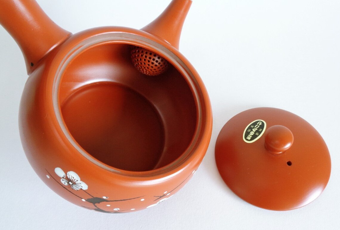2717 Kyusu teapot with floral patternJapanese Tokoname ware Etsy