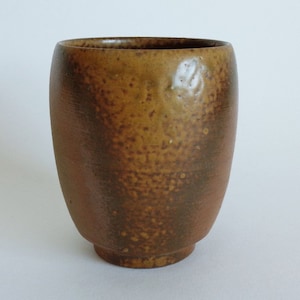 Japanese Tea cup Hand made Tea cup for Sencha Vintage Bizen Wood fired Ash glazed Artistic pottery Signed by Artist Chawan   ,2464
