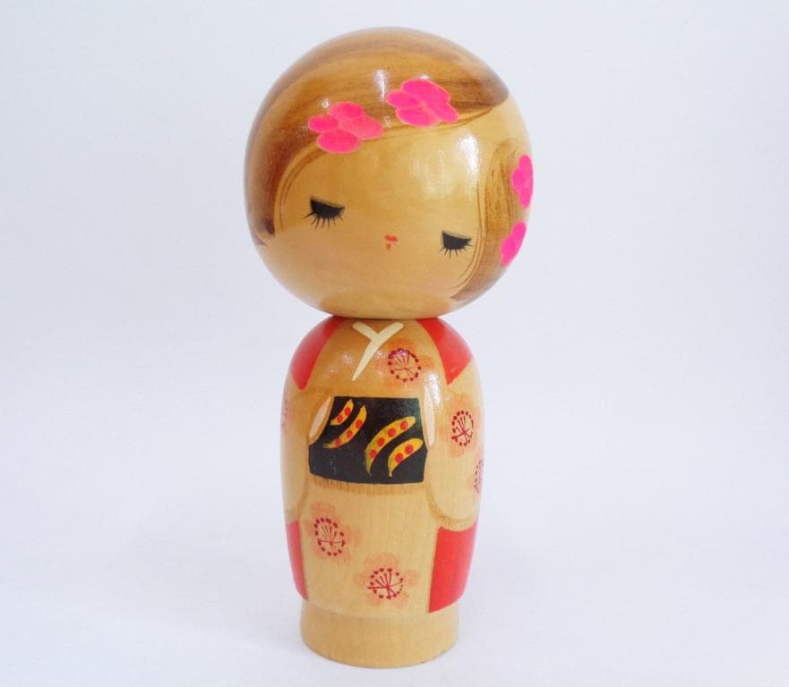 こけし人形セット（手描き・木製） ヴィンテージこけしセット：手作り