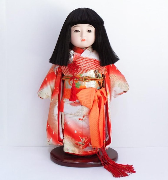 市松人形 日本製 ヴィンテージ ハンドメイド アートドール 胡粉と