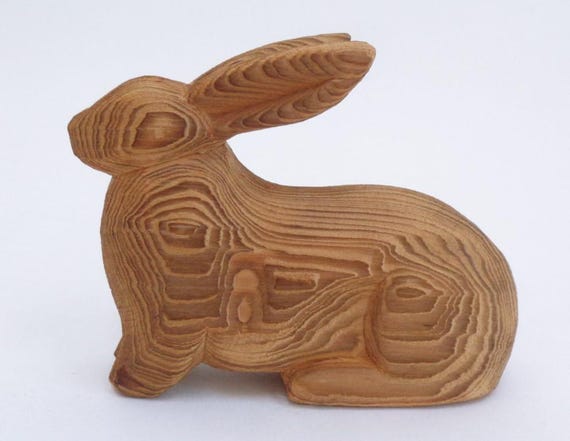 ヴィンテージ屋久杉置物：手彫りのウサギ、牛、蛇の置物 - Etsy 日本