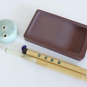 Kalligraphie Werkzeug Set: Tuschestift - Pinsel - Tuschestein , Japanische Kalligraphie-Werkzeuge für die Chinesisch-Japanische Sumi-Kalligraphie #5235