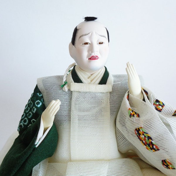 7807# Japanese Hina Doll Court Samurai Vtg High-quality Hina Ningyo Man Doll ,Hina Matsuri Hand made Art Doll