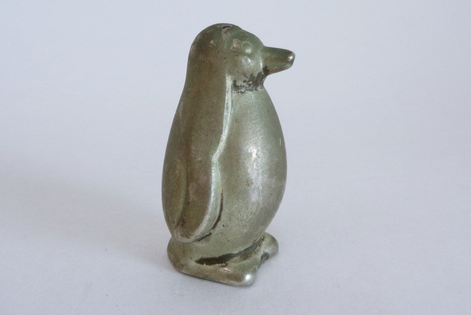 3562 Penguin Vtg. Paperweight Pewter Okimono Ornament Etsy