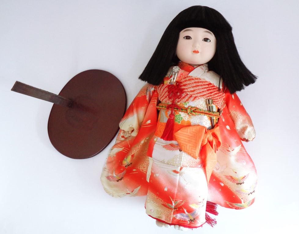 市松人形 日本製 ヴィンテージ ハンドメイド アートドール 胡粉と