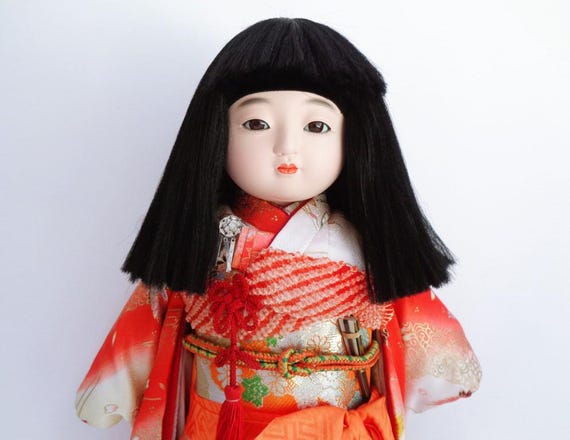 市松人形 日本製 ヴィンテージ ハンドメイド アートドール 胡粉と