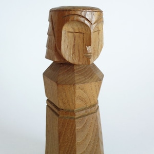 Ainu &#39;Ni Popo&#39; Abashiri Kokeshi Doll, Nipopo Kokeshi doll .Japanese Hokkaido wood carved Abashiri prison wooden kokeshi #5182