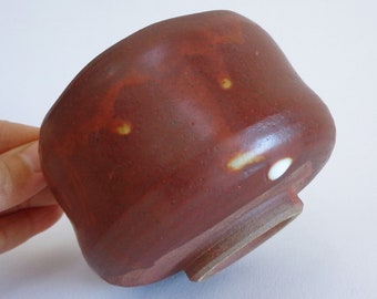 4038# Middle size Chawan tea bowl ,Vtg. Japanese Handcrafted Studio Stoneware marked pottery Chawan Matcha tea bowl