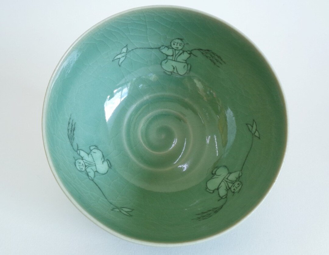 手作りの高麗青磁茶碗：韓国茶碗、署名入り - Etsy 日本