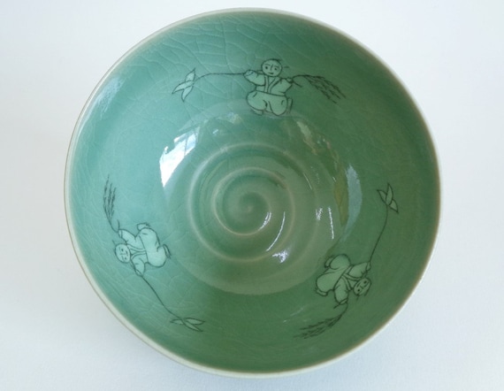手作りの高麗青磁茶碗：韓国茶碗、署名入り - Etsy 日本