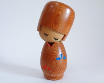 Kokeshi doll Vtg Japanese Artistic wooden Sosaku kokeshi #4467