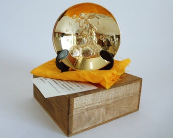 K1475 Vintage Japanese 24KGP Gold Sakazuki Sake Cup Set of 4