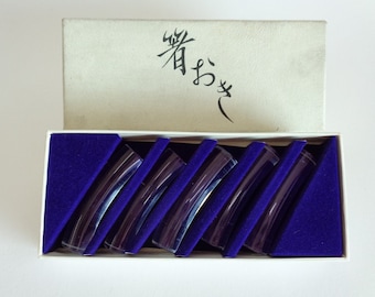 Suportes para pauzinhos de vidro artístico japonês vintage - conjunto de 5