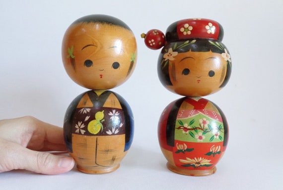 Kokeshi Dolls With a Rotation Head Pair Vtg. Japanese Artistic Wooden Kokeshi Dolls 4371 - Etsy Kokeshi Dolls With a Rotation Head Pair Vtg. Japanese Artistic Wooden Kokeshi Dolls 4371 - Etsy