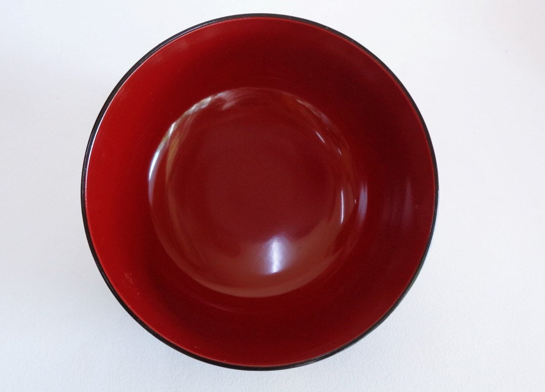 4108 Black and Gold Lacquer Rice Bowls set 5 Japanese Etsy