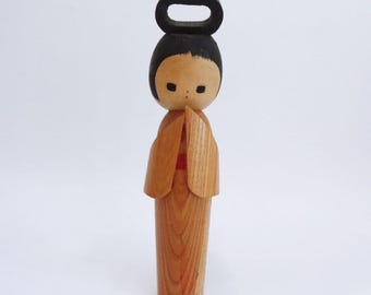 武田正志 こけし ヴィンテージ日本　創作木製　人形　装　よそい 名匠によるこけし人形 3体セット ヴィンテージ 日本製 手作り 芸術的