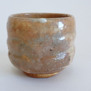 Old Sake cup Japanese Hagi ware Artistic pottery #4012