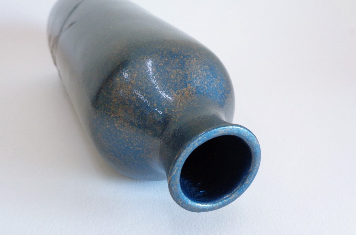 Cast Bronze Bottle Vase, Japanese Hoshu Art Casting Masterpiece
