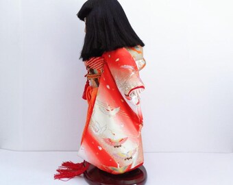 市松人形 日本製 ヴィンテージ ハンドメイド アートドール 胡粉と