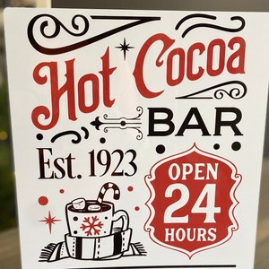 Hot Cocoa Bar Aluminum Sign: Christmas Decor (11x14)