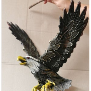 Handcrafted Flying Bald Eagle Mobile,Eagle Scarecrow Outdoor Deterrent,Eagle hanging decorations,bird repellent , blackbird repellent image 3