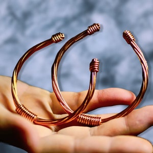 Lakhovsky Coil bracelet Twisted Pure Copper Cuff for Energy Balance