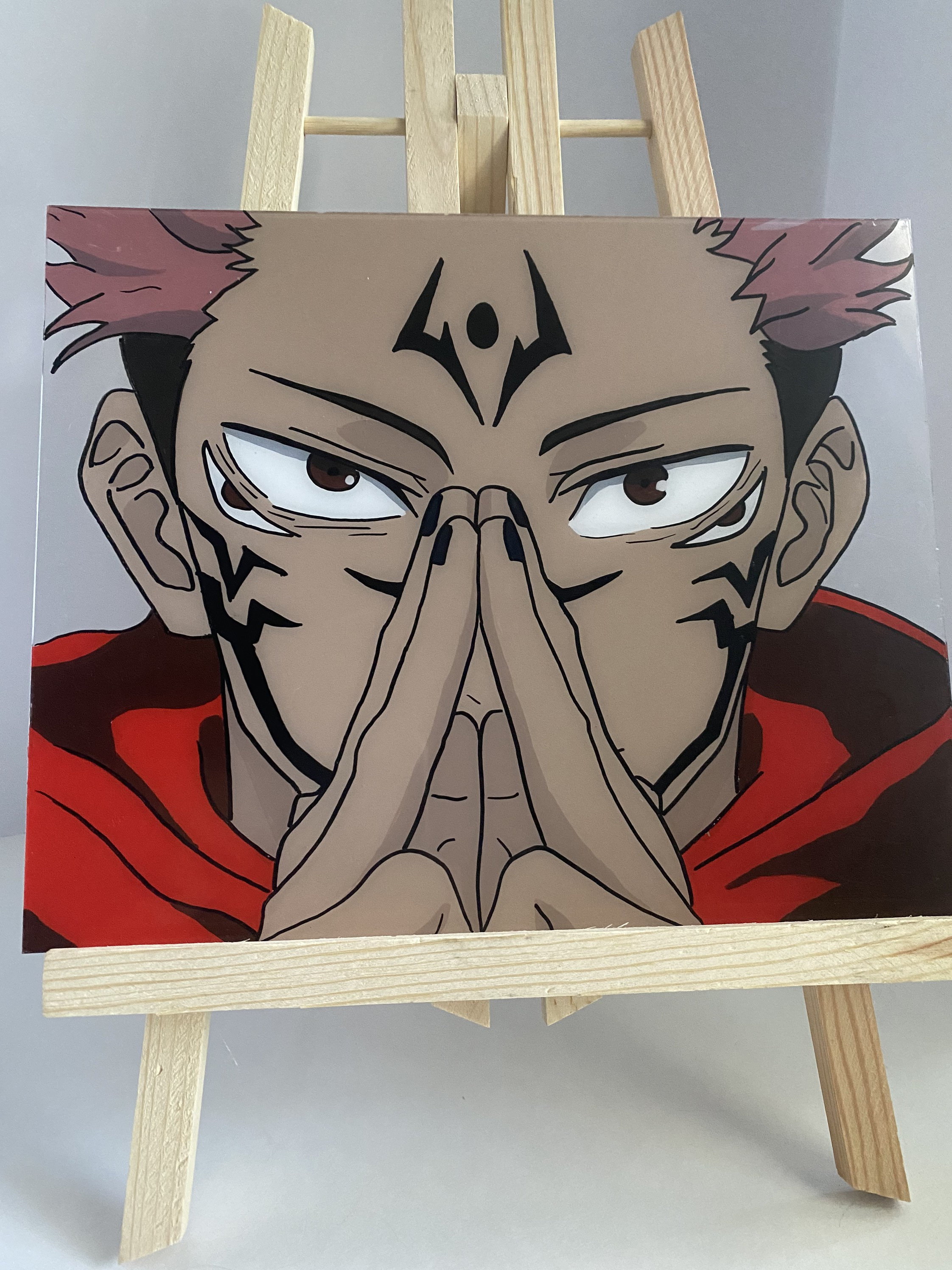 Sukuna from Jujutsu Kaisen anime glass painting/portrait Etsy