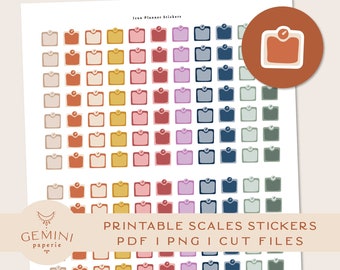 Printable Weight Scale Stickers for Planner, Functional Printable Planner Stickers