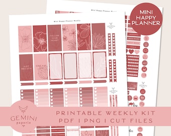 Floral Weekly Planner Sticker Kit for Happy Planner Mini (Printable)
