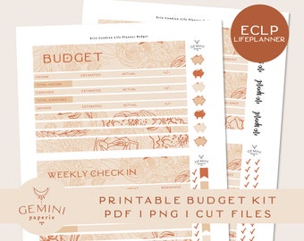 Budget Planner Stickers for Erin Condren Life Planner (PDF, PNG, Studio3)