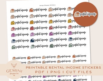 Rental Income Stickers, Printable Planner Stickers, Rental Income Png, Planner Stickers, Print 'n Cut, Cricut Png, Planning Rental Income