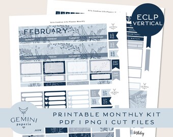 Printable Planner Stickers. Monthly Kit for Erin Condren 2021 | Etsy