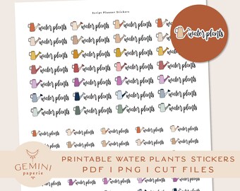 Water Plant printable stickers. DIY printable stickers