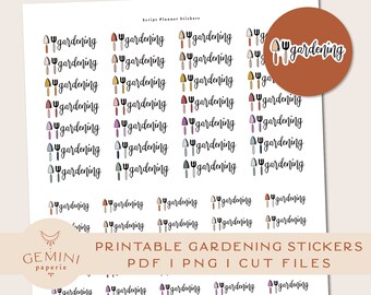 Stickers agenda de jardinage, scrapbooking DIY (PNG, Studio3)