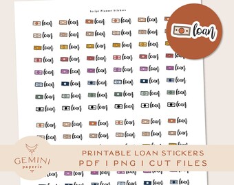 Loan printable stickers. DIY printable stickers, Loan Png, Diy Planner Stickers, Printable Planner Stickers, Cricut Made, Print and Cut