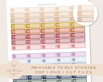 Pour acheter des autocollants fonctionnels, des autocollants imprimables pour des planificateurs comme Erin Condren et Happy Planner