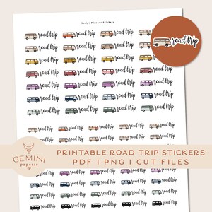 Road Trip printable stickers. DIY printable stickers