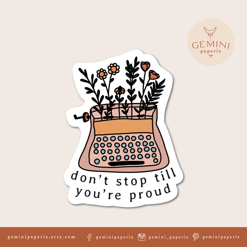 Hydroflask Stickers Typewriter Sticker Printable Stickers - Etsy