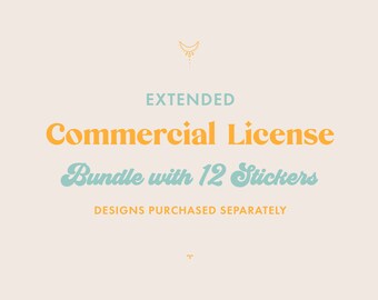 Extended Commercial License for a Bundle of 12 Stickers