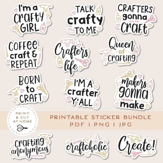 Crafting Printable Stickers Bundle Craft Vinyl Sticker Laptop