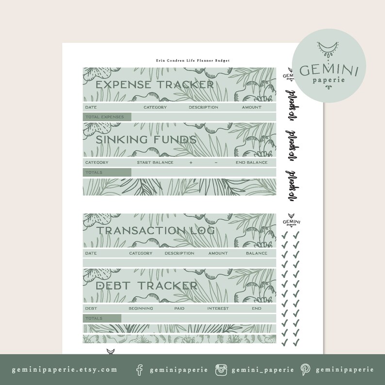 Budget Debt Sinking Funds Tracker Planner Printable Stickers | Etsy