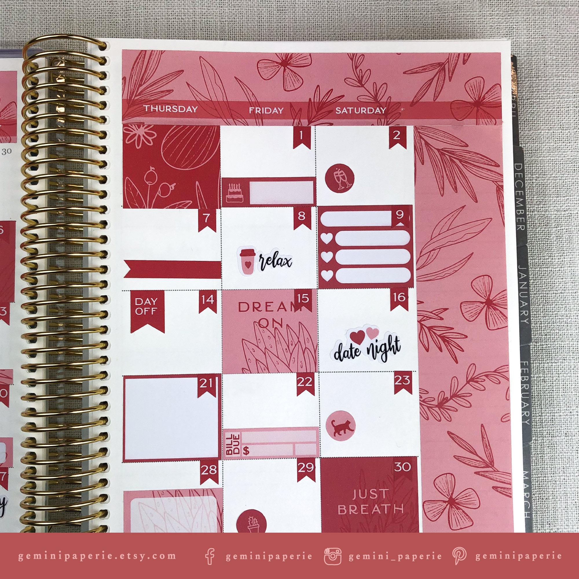 Printable Planner Stickers. Monthly Kit for Erin Condren 2021 Life ...