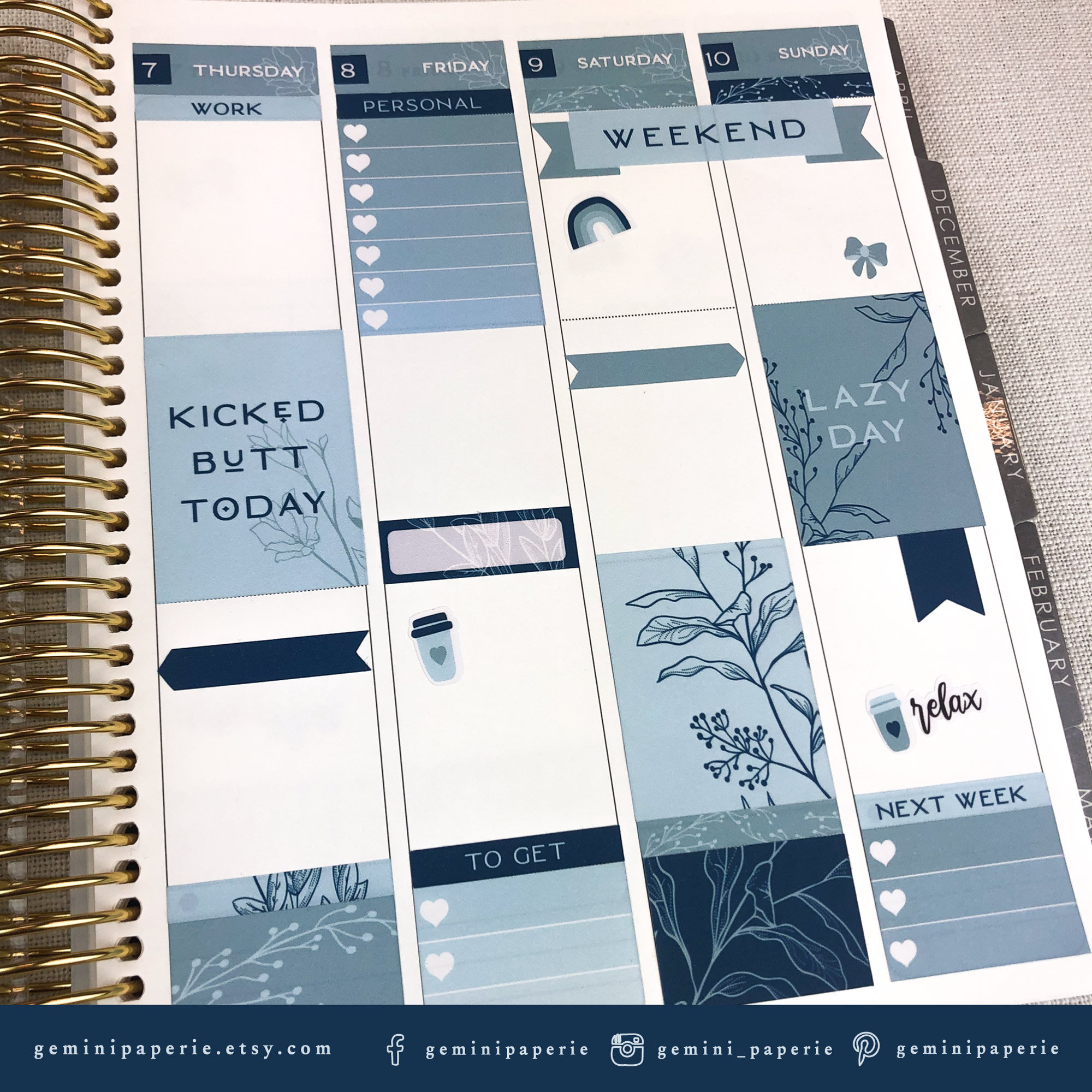 Vertical Weekly Kit, Printable Planner Stickers for Erin Condren Life ...