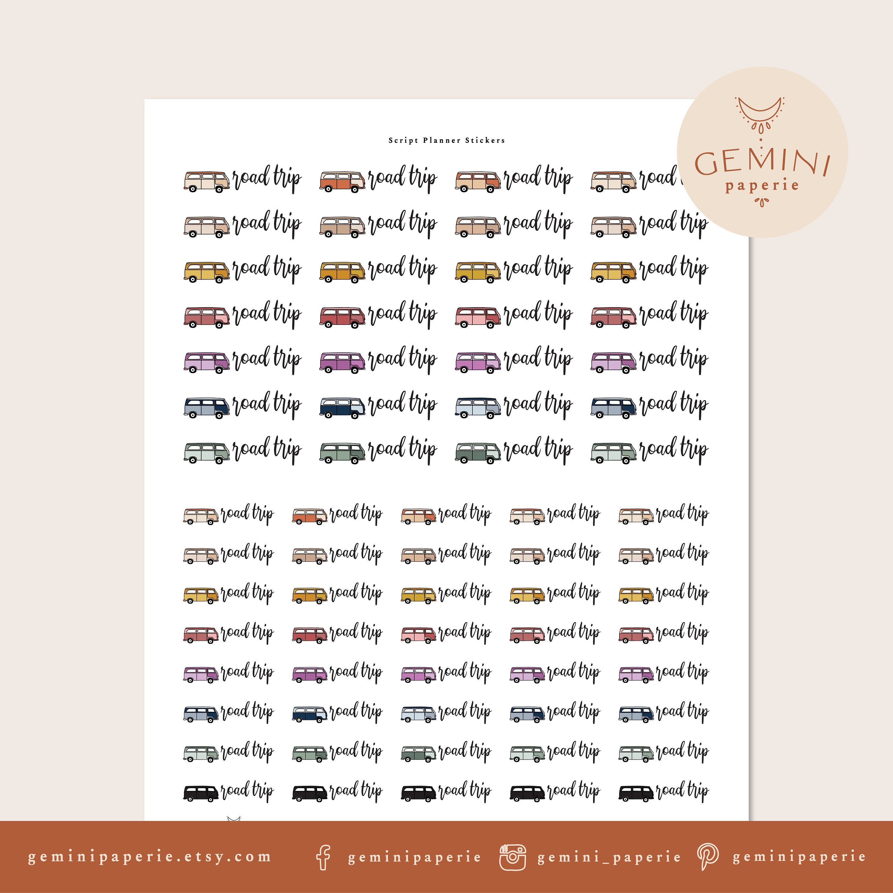 Road Trip Printable Stickers. DIY Printable Stickers - Etsy