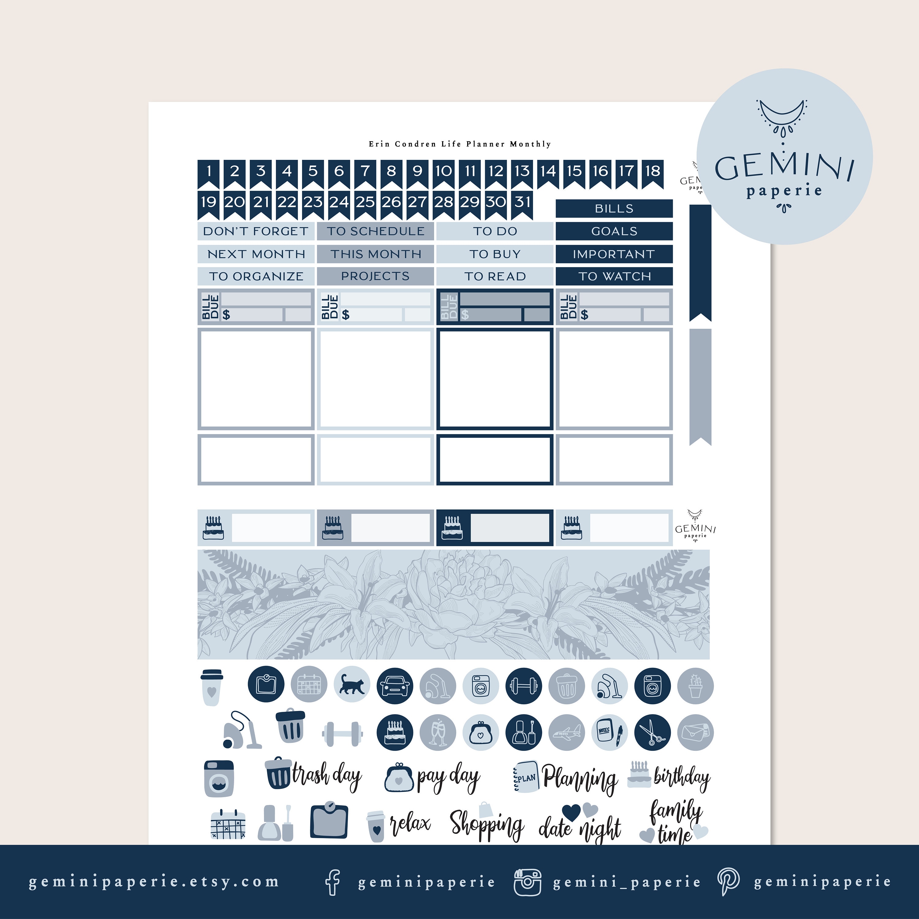 Monthly Sticker Club for Planners