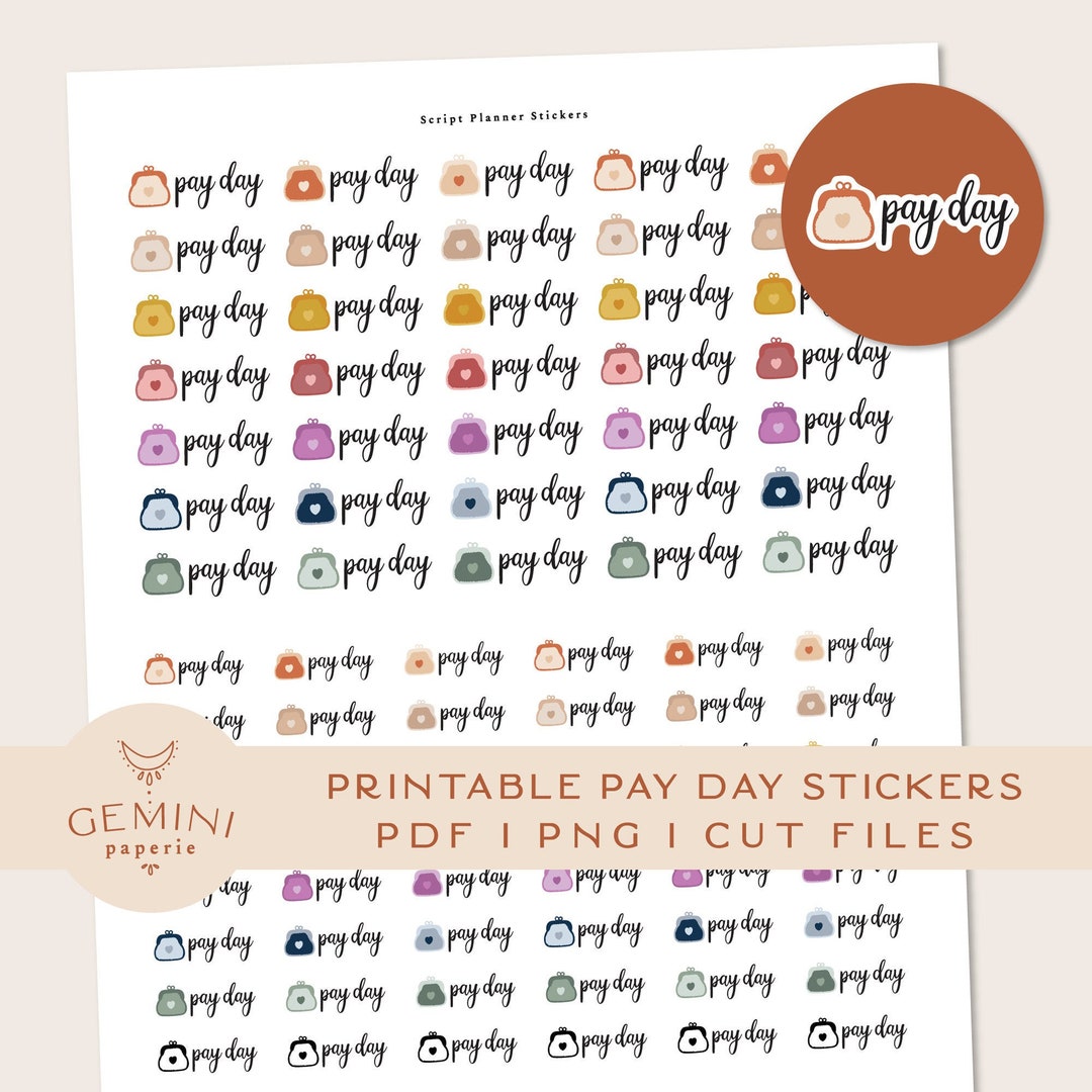 Pay Day Printable Sticker. DIY Printable Sticker - Etsy
